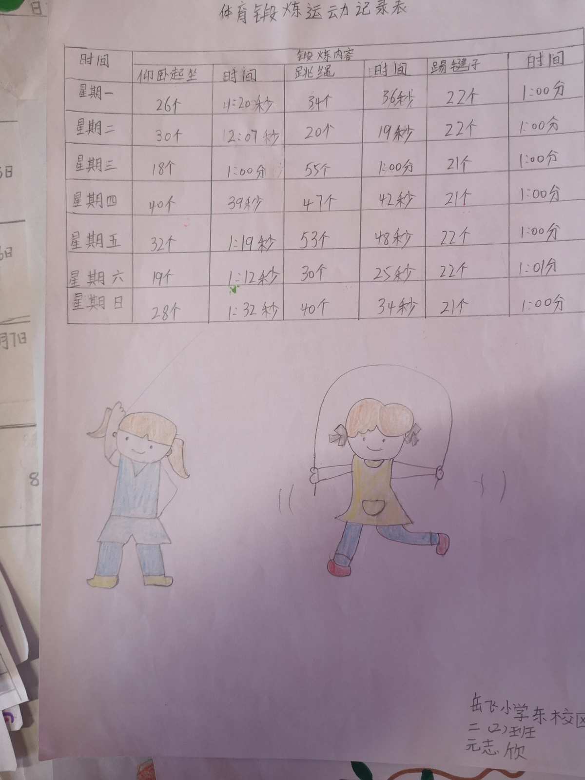 体育作业记录表，锻炼心情的见证与成长之路