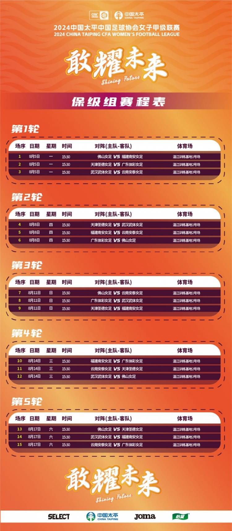 独家揭秘，2025年中国太平女子甲级足球联赛对阵日程表全解析