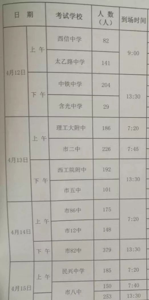 阎良体育中考时间安排解析