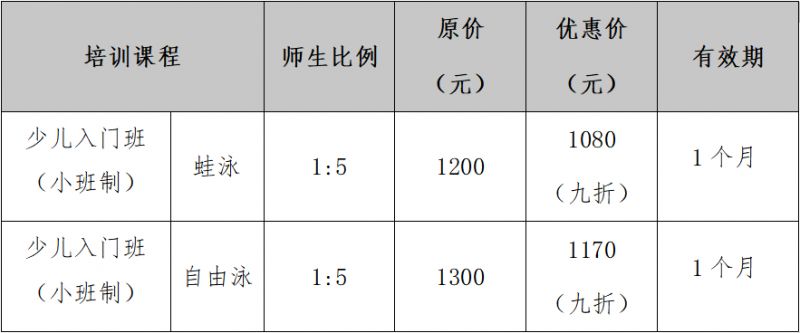 福州体育教育价格表全面解析