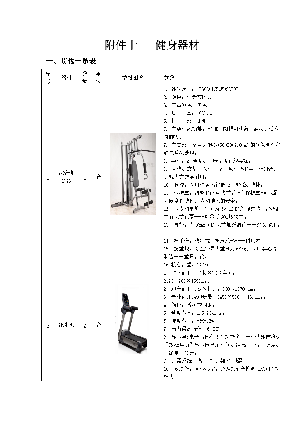 体育器材项目叙述模板