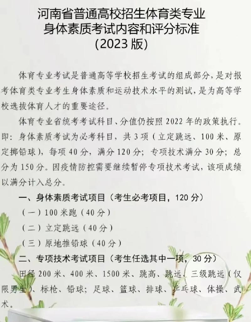 河南体育统招考试满分，挑战与荣耀的征途