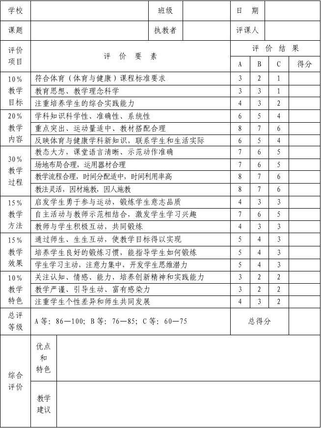 优秀体育教学计划评语，构建高效体育课堂的蓝图